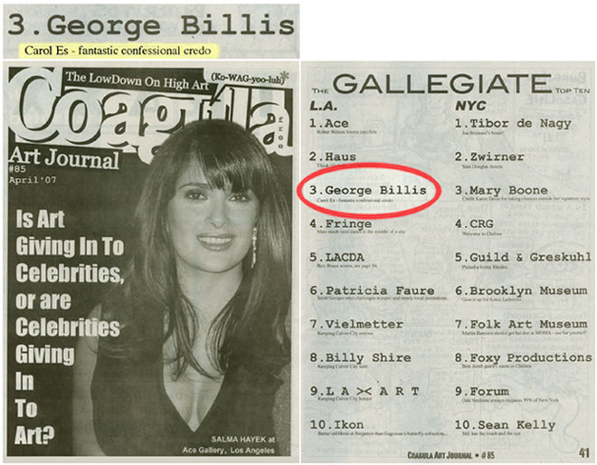Los Angeles mixed media artist, Carol Es at George Billis Gallery recommended by Coagula Art Journal, 2007